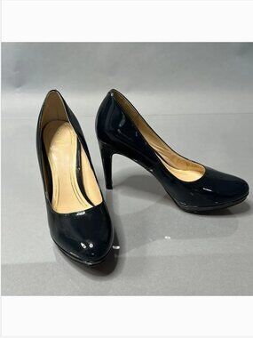 Cole Haan | Navy Blue | Patent Leather Pumps | Size 8.5 | Nike Air Sole (A-1525)